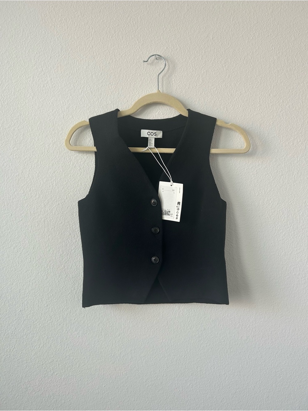 COS Black Sleeveless Buttoned Vest Top